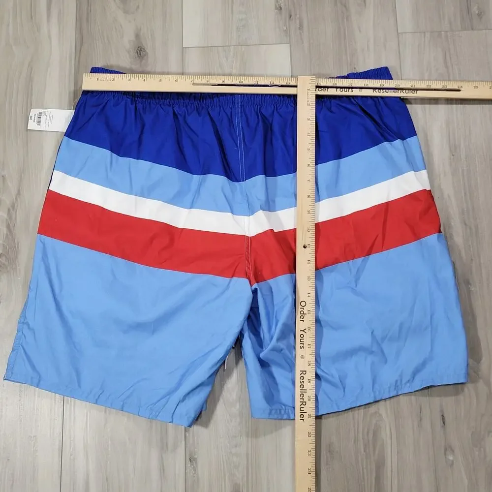 Outdoor Oasis Swim Trunks Men's 2XL Americana Stripe Pockets Big & Tall New